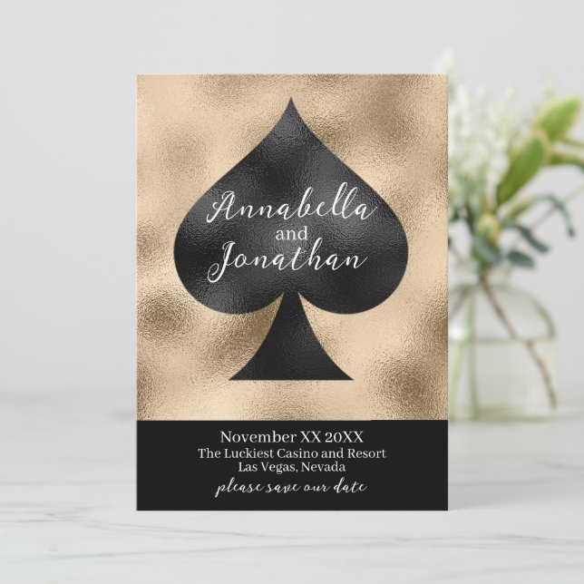 Save The Date Black Spade sur Gold (Debout devant)