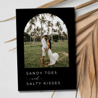 Black White Simple Beach Wedding Enregistrer la da