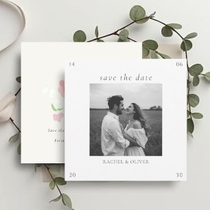 Save The Date Blanc & Ivoire   Chic Fleurs Mariage  Enregistrez 