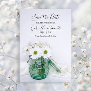 Save The Date Blancs Bleu Jar Vase Mariage Enregistrer la date