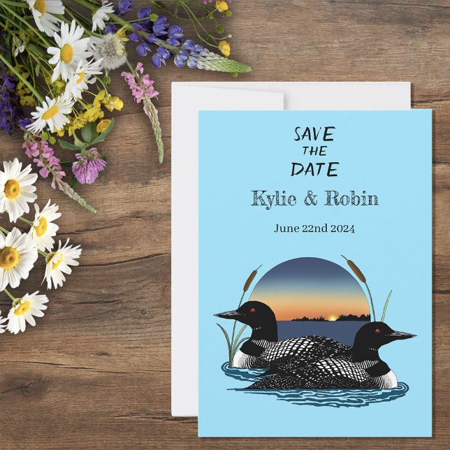 Save The Date Bleu couché de soleil (Créateur téléchargé)