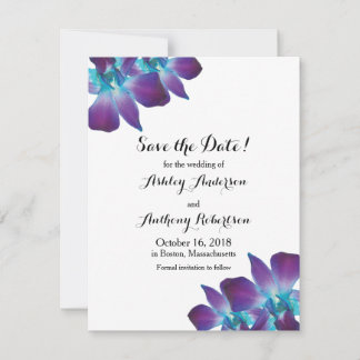 Save The Date Bleu Dendrobium Mariage orchidée Enregistrer la da