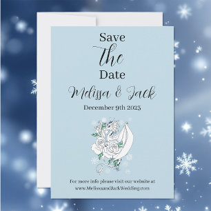 Save The Date Bleu des flocons de neige du dragon blanc d'hiver