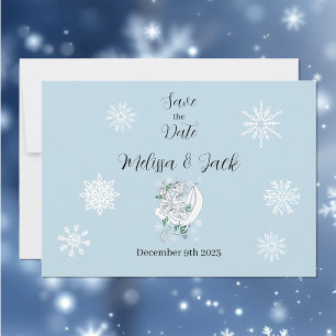 Save The Date Bleu des flocons de neige du dragon blanc d'hiver