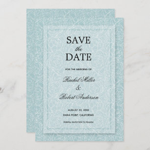 Save The Date Bleu floral Dusty