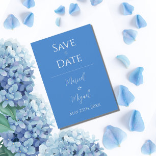 Save The Date Bleu Moderne Élégant Simple