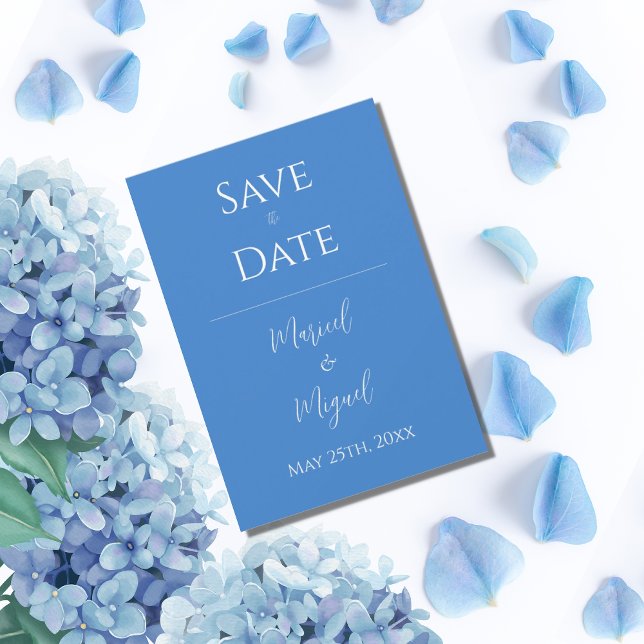 Save The Date Bleu Moderne Élégant Simple (Créateur téléchargé)