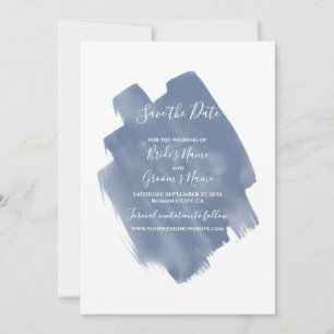 Save The Date Bleu Poussiéreux Aquarelle Mariage Économisez La D