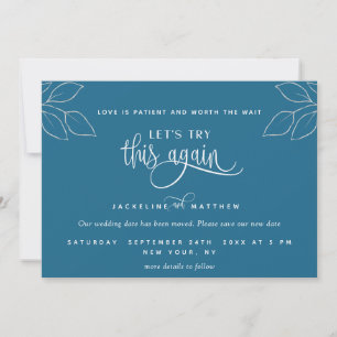Save The Date Bleu turquoise, Essayons de nouveau, l'amour est p