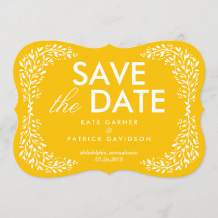 Save The Date Blisser Laurel ÉDITABLE COULEUR Enregistrer La Car