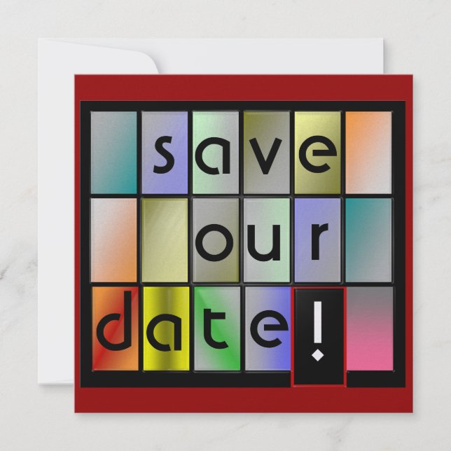 Save The Date bloc de couleurs enregistrer les dates (Devant)