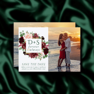Save The Date Blooms rustiques Terracotta et Marsala Red 2 Pho