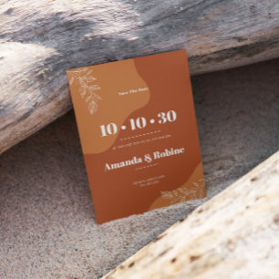 Save The Date Blossoms of Love : De simples Feuilles Abstraits