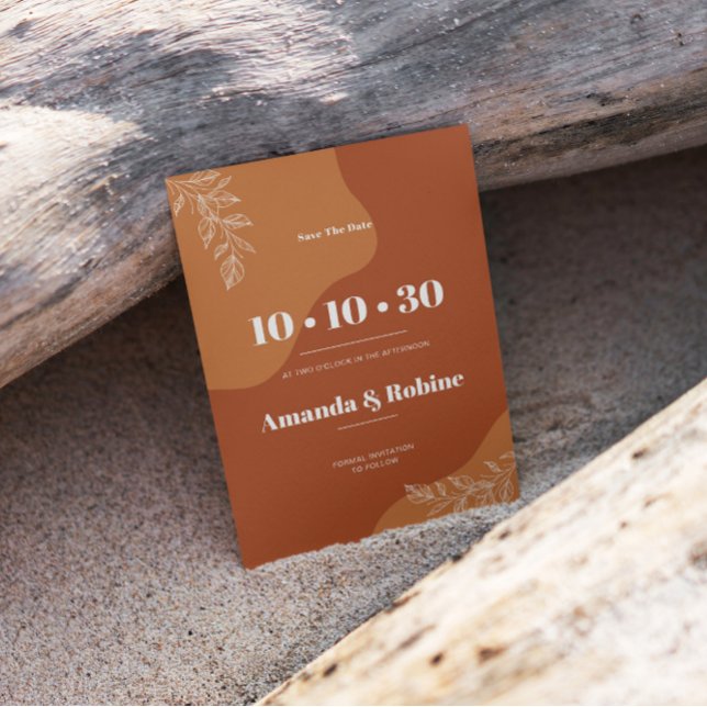 Save The Date Blossoms of Love : De simples Feuilles Abstraits (Créateur téléchargé)