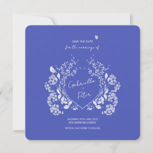 Save The Date Blue Chinoiserie Enregistrer La Date