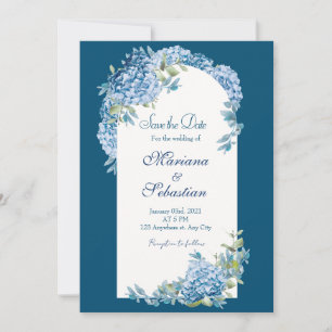 Save The Date Blue Elegant Rustic Simple Elegant Enregistrer les