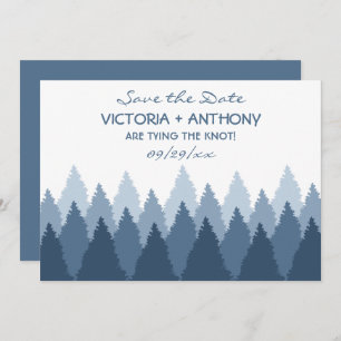 Save The Date Blue Forest Range Woodland Wedding Enregistrer La 
