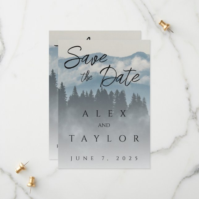 Save The Date Blue Mountain Enregistrer la date (Devant/Arrière en situation)