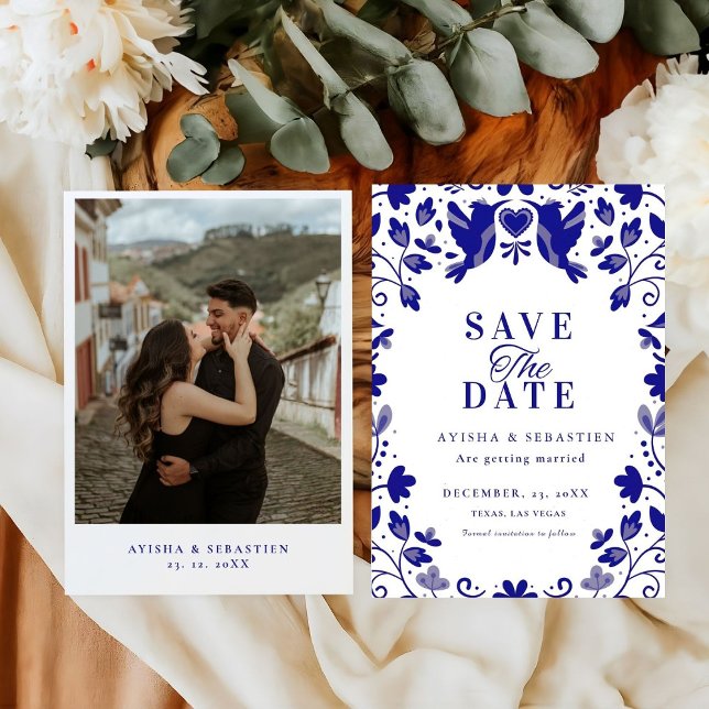 Save The Date Blue Papel Picado Mariage inspiré (Créateur téléchargé)