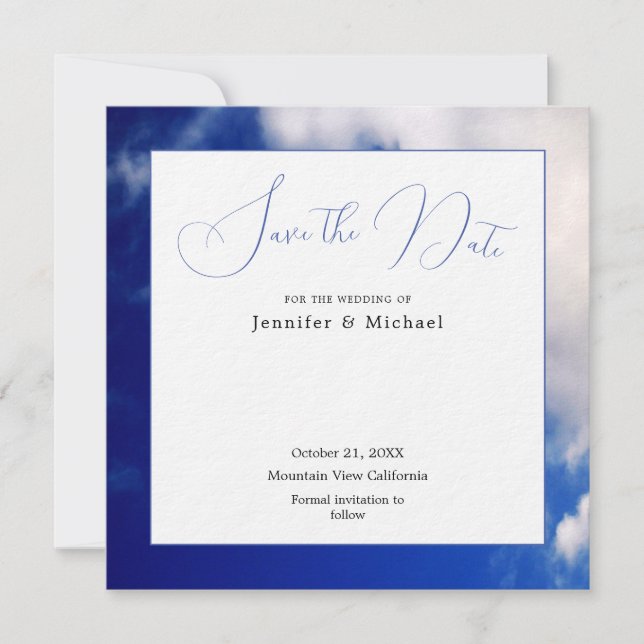 Save The Date Blue Sky Art Photographie Professionnel Minimalist (Devant)