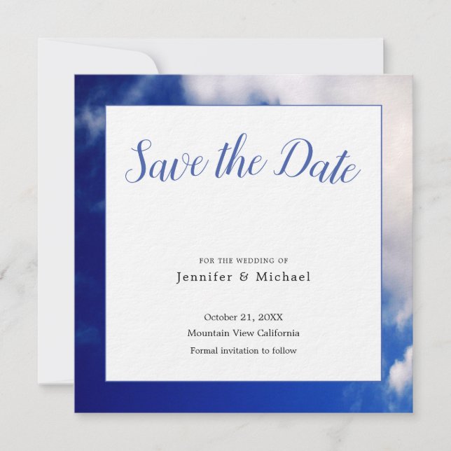 Save The Date Blue Sky Art Photographie Professionnel Minimalist (Devant)