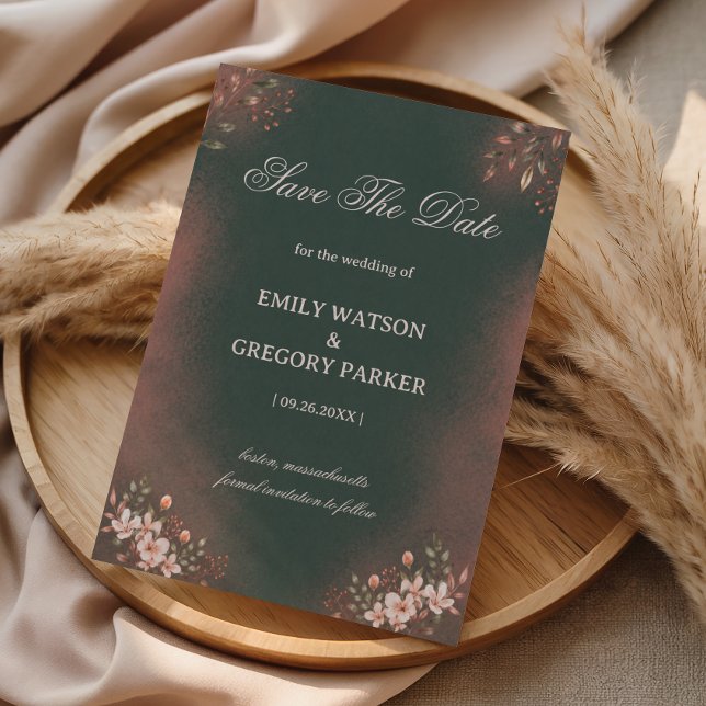 Save The Date Blush Botanique Romantique Vert (Créateur téléchargé)