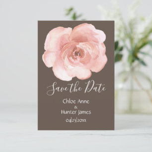 Save The Date Blush Floral Rose Simple Enregistrer la date