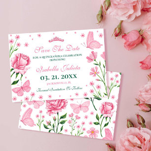 Save The Date Blush Pink Quinceañera 15ème anniversaire