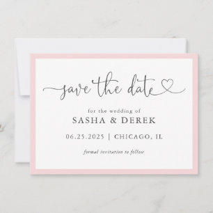 Save The Date Blush Pink Simple Modern Enregistrer la date
