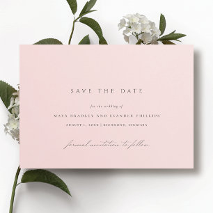 Save The Date Blush rose clair   Mariage élégant simple