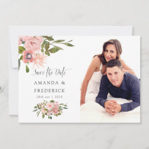 Save The Date Blush rose et Rose Gold Wedding Enregistrer la dat
