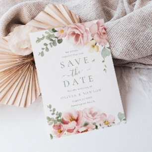 Save The Date Blush & Sage Green Divine Mariage d'élégance divin