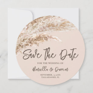 Save The Date Bohème Automne Pampas Grass Enregistrer La Date