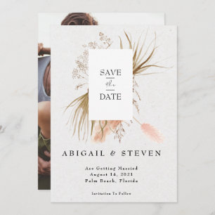 Save The Date Bohème romantique avec Pampas Photo Grass