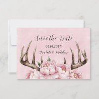 Boho Antler avec Mariage Pink Peonies