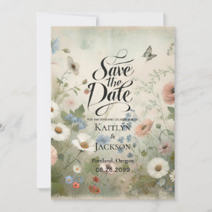Save The Date Boho Blooms et Vintage Vows Mariage