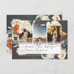 Save The Date Boho Dark Floral 3 Mariage photo