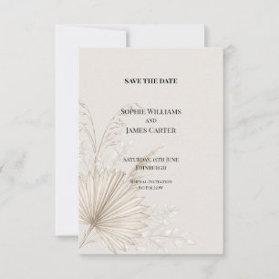 Save The Date Boho Date Mariage Palmier Séché à Sauvegarder