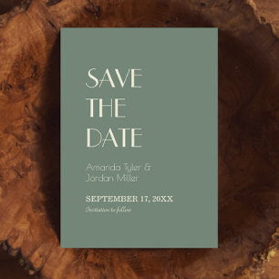 Save The Date Boho Deco d'automne Mariage vert Sage