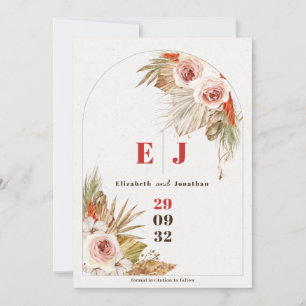 Save The Date Boho désert floral Tons de la Terre mariage photo