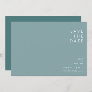 Save The Date Boho Dusty bleu & vert horizontal Enregistrer la d