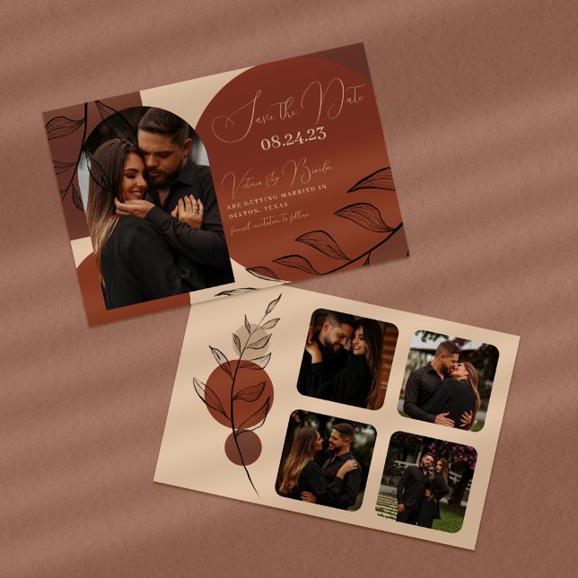 Save The Date Boho Earth Tone Arch Folith Terracotta Mariage (Créateur téléchargé)