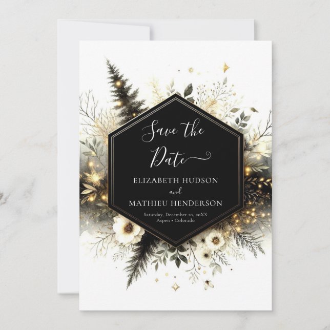 Save The Date Boho Editable Enchanted Forest Mariage (Devant)