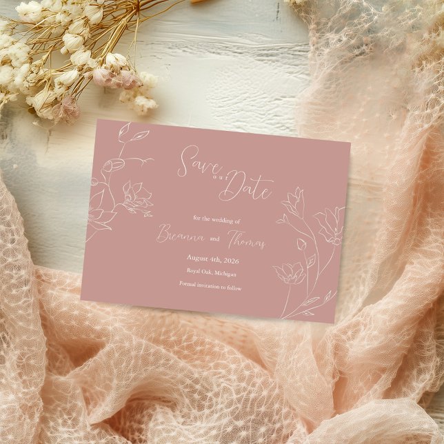 Save The Date Boho Enregistrer la date | Terracotta Floral Desig (Créateur téléchargé)