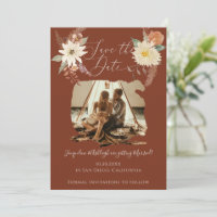 BOHO Fall Floral Aquarelle Photo Brûlé Orange
