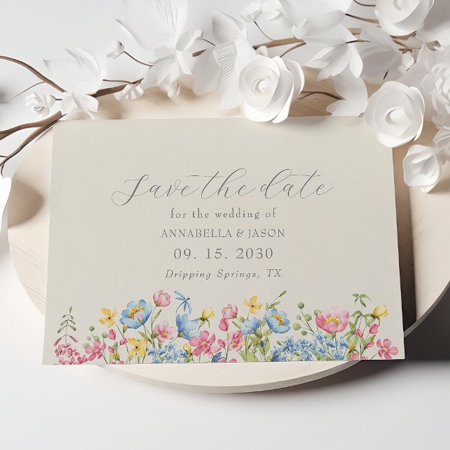 Save The Date Boho Fleur Sauvage Enregistrer La Date pour Mariag (Créateur téléchargé)