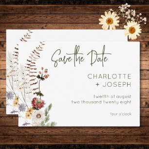 Save The Date Boho Fleur sauvage Moderne Floral Mariage