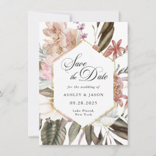 Save The Date Boho Fleurs sauvages rustiques sauvent la date ave