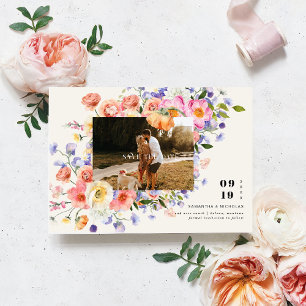 Save The Date Boho Floral   Photo du Fleur sauvage Enregistrer l