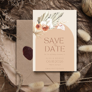 Save The Date Boho Floral Photo Mariage de automne Enregistrer L